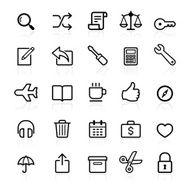 Business outline icons set