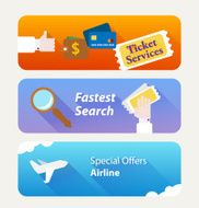 Set Vector Banners for Ticket Services