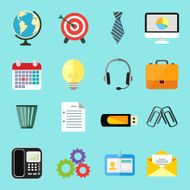 Business flat icons set N8