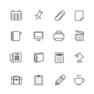 Office Equipment Icons Vector