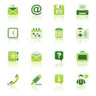 office &amp; contacts icon set I eco reflection