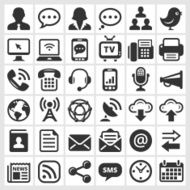Social Technology and Internet Black &amp; White vector icon set