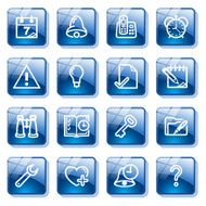 Organizer web icons Blue glass buttons series