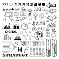 Hand drawn infographic elements business finance icons