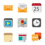 Business and interface flat icons set