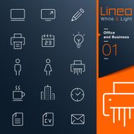 Lineo White &amp; Light - Office and Business outline icons