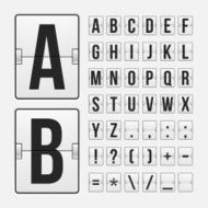 Scoreboard letters and symbols alphabet