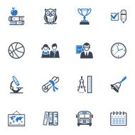 School and Education Icons Set 3 - Blue Series