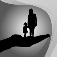 Vector silhouette of a family