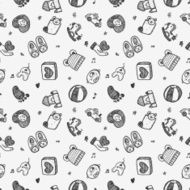 seamless doodle baby pattern background