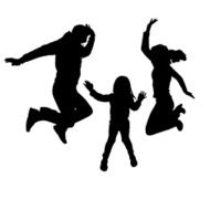 Vector silhouette of a family N2