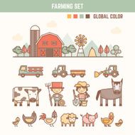 farming and agriculture infographic elements for kid