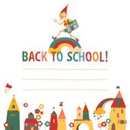 Children&#039;s &#039;back to school&#039; background with houses