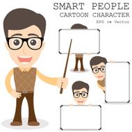 Smart people cartoon character eps 10 vector illustration