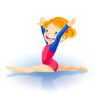 Little girl gymnastics doing split