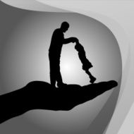 Vector silhouette of a family N3
