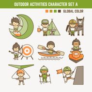 outdoor sport character set N2