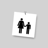 mom and son vector symbol