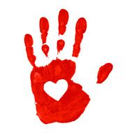 Hand print with heart icon