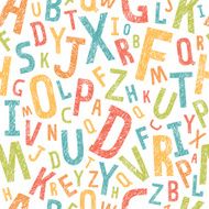 Grunge alphabet seamless pattern