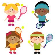 Kids playing tennis