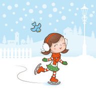 Christmas skating girl