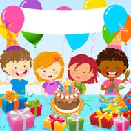 Multi-Ethnic Kids Celebrate Birthday Party