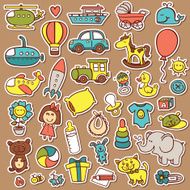 funny baby toys stickers set