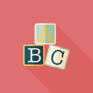 ABC blocks flat icon with long shadow eps10