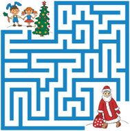 maze of Santa Claus and Christmas tree