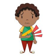 Stomach ache child vector illustration