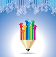 many hands of students education concept