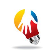 bulb idea with human hand