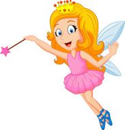 Cartoon fairy with magic wand