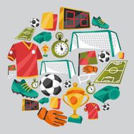 Sports background with soccer football symbols