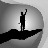 Vector silhouette of a boy N5