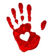 Hand print with heart icon N3