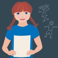 Young girl reading her book report