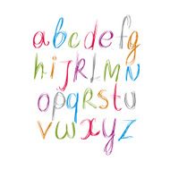 Handwritten vector script alphabet letters set