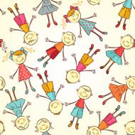 Children seamless vector pattern