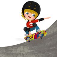 skater boy skateboard fun illustration vector