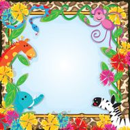 Jungle Zoo Party Frame