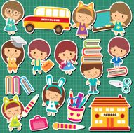 School Kids Clip Art N12