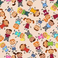 Seamless pattern with childrens