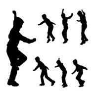 Vector silhouette of boy