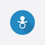 nipple Flat Blue Simple Icon with long shadow