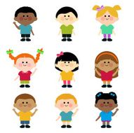 Multi ethnic group of kids