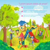 Children playing in the park vector illustration N2