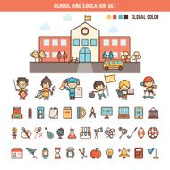 school and education infographics elements for kid