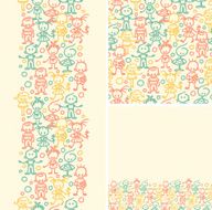 Kids seamless patterns set